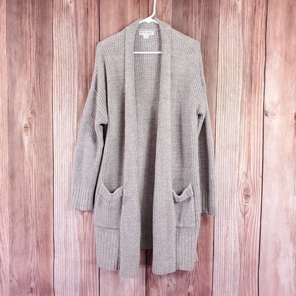 Barefoot Dreams CozyChic Lite Long Weekend Cardi Womens Large Taupe BDWCL1012 - Picture 2 of 15